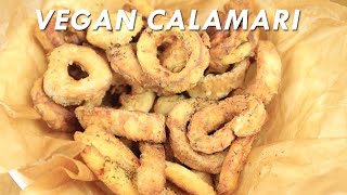 VEGAN CALAMARI using king oyster mushrooms Shorts [upl. by Jari]