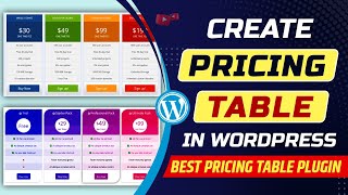 How to add pricing table in WordPress website  Best pricing table plugin for WordPress [upl. by Arraik]