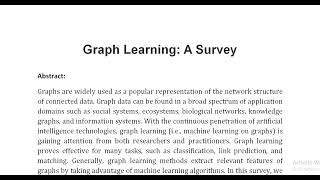 Graph Learning A Survey [upl. by Plath]