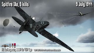 Spitfire IXe 9 kills Intercept Fallschirmjäger Raid  Ace in a Day  WW2 Air Combat Flight Sim [upl. by Selda]