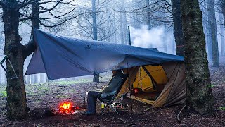 Solo Camping In Heavy Rain amp Hail Storms Video Compilation [upl. by Irtimed]