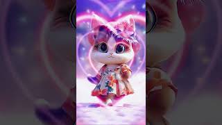 Cute Cat Dance shorts ytshorts cat ai dance animation real🧡🩷💜 [upl. by Hawley]