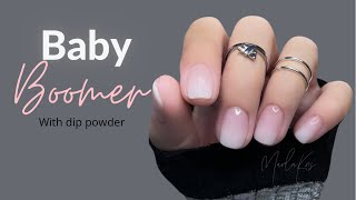 Baby boomer pink and white ombré with dip powder [upl. by Odradlig849]