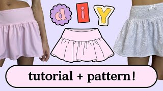 Mini Skirt Sewing Tutorial  PATTERN  beginner friendly [upl. by Nywra]