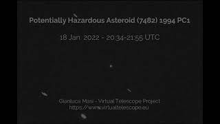 Potentially Hazardous Asteroid 7482 1994 PC1 close encounter flyby [upl. by Notsae]