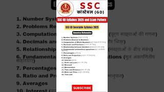 SSC GD Syllabus 2025 and Exam Pattern  SSC GD Syllabus and Exam Pattern 2025 teachtak1191 ssc [upl. by Aerdnaed]