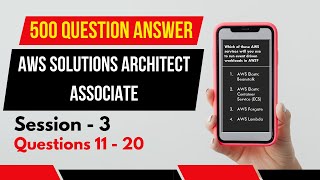 500 AWS Certified Solutions Architect  Associate Exam Questions  Session 3  Questions 1120 [upl. by Annayt981]