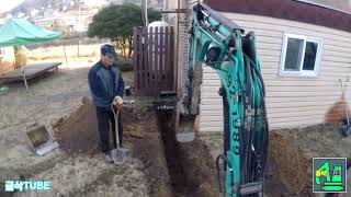 mini excavator미니굴삭기 가스배관 터파기굴삭튜브 [upl. by Atnoled]