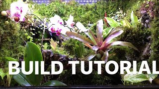 Dart Frog Terrarium Build Tutorial  Moss Stream Pond Waterfall Plants False Bottom Bioactive [upl. by Auqined]