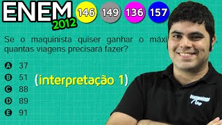 ENEM 2012 Matemática 22 Primeira Interpretação OFICIAL  Divisão e Resto da Divisão [upl. by Ahsyt310]