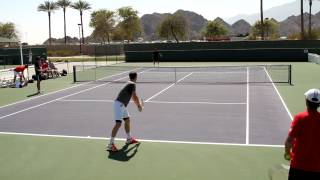 Andy Murray and Richard Gasquet Practice Serves 2012 BNP Paribas Open [upl. by Amie]