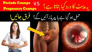 Period Cramps Vs Pregnancy Cramps in urduPeriods Pain Vs Pregnancy Pain EarlySymptoms of Pregnancy [upl. by Inaffit]