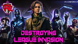 DESTROYING LEAGUE INVASION  DIV 4  INJUSTICE 2 MOBILE [upl. by Derrik]