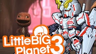 LittleBigPlanet 3  RX0 Unicorn Gundam Destroy Mode Test [upl. by Nylsirk]