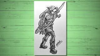 How To Draw Link  Graphite Pencil ✍️ Drawing Sketch Timelapse  Easy Tutorial For Beginners [upl. by Yretsym207]