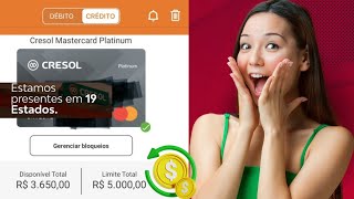 CRESOL COM CARTÃO D CRÉDITO CONTA CORRENTE PARA SOLICITAR PELOS WHATSAPP APROVANDO ALGUNS ESCRITO [upl. by Harpole407]