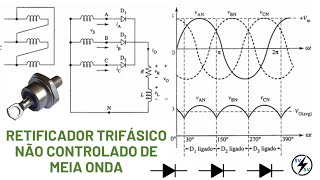 Retificador trifásico não controlado de Meia Onda  3 Pulsos [upl. by Yasmine]