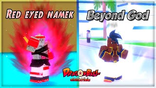 Red Eyed Namekian amp Human Beyond God Showcase  Lvl 400 Forms  Dragon Ball Online Generations [upl. by Elakram837]