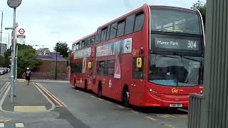 Enviro 400H Go Ahead London EH14 SN61DBV on Route 304 Leaving at Custom House Station for Manor Park [upl. by Etat]