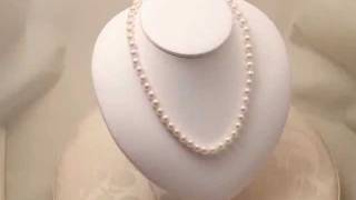 Pearl Necklace with 78mm Cultured Pearls [upl. by Ahsiena536]