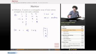 quotMatricesquot  Linear Algebra with Educatorcom [upl. by Saref]