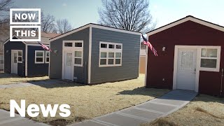 A Tiny Home Village Was Built for Homeless Veterans in Kansas City  NowThis [upl. by Enniroc]