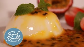 พานาคอตต้ากับซอสเสาวรส  Panna Cotta with Passion Fruit Sauce [upl. by Epoillac]