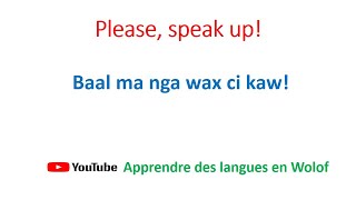 Jàng Àngale Ci Wolof EnglishWolof  Useful Phrases [upl. by Htebzile]