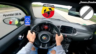 ABARTH 595 PISTA 160 HP  AUTOBAHN 4K [upl. by Homere]