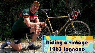 Vintage Legnano race bike  riding [upl. by Dael364]