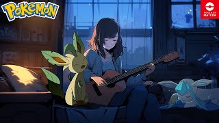 【ポケモン作業用BGM】『ミオシティ（3時間耐久）』│リーフィアと深夜に秘密の特訓 [upl. by Steffy556]