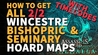 Wincestre Treasure Hoard Maps All Locations AC Valhalla Bishopric amp Seminary [upl. by Aihsatan]