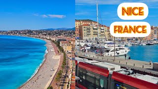 Most beautiful town in France Nice🇫🇷 4K Walking tour 2024 Promenade des anglais Colline du château [upl. by Berlinda]