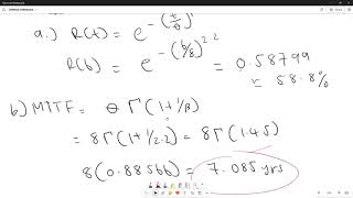 Weibull distribution example 1 Reliability [upl. by Letnohs822]