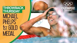 Michael Phelps 1st Olympic Gold Medal  Throwback Thursday [upl. by Giguere]