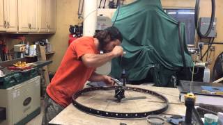 Geared 36 unicycle wheel build time lapse [upl. by Ives]