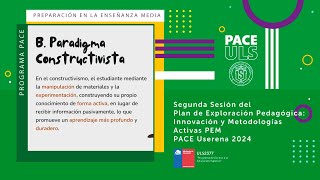 2° Sesión Plan de Exploración Pedagógica Innovación y Metodologías Activas PEM PACE Userena 2024 [upl. by Orlando]