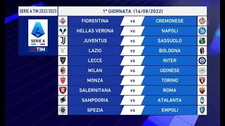 Calendario Serie A TIM 20222023 tutte le giornate [upl. by Sonya]