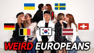 EUROPEANS Things That Asian Find Weird Belgium Swiss Latvia Ukraine Germany Sweden [upl. by Nnaharas]