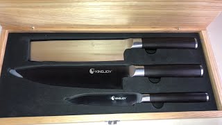 Okingjoy Dynasty Knife Set  3 Kitchen Knives Set in Wooden Box [upl. by Jeffy964]