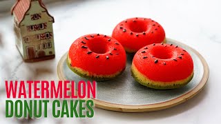 🍉Cute and yummy WATERMELON DONUT CAKES  Easy recipe [upl. by Eugene]