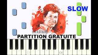 SLOW piano tutorial quotLAMOUR LAMOUR LAMOURquot Marcel Mouloudji avec partition gratuite pdf [upl. by Fancy108]