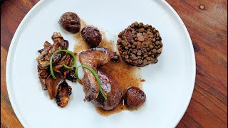 pigeonneau et lentilles du Lauragais avec cèpes et châtaignes [upl. by Gilmer]