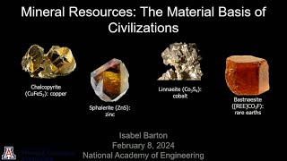 Isabel Barton quotMineral Resources The Material Basis of Civilizationsquot [upl. by Yahs]