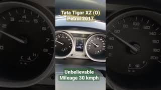 Tata Tigor XZO petrol 2017 model mileage test unbelievable mileage test 30 kmph Motoradda [upl. by Nilrev]