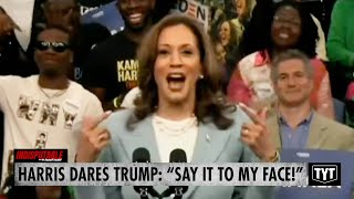 Say It To My Face Harris Slams Trump After Debate Dodge [upl. by Aromat]