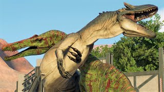 ALLOSAURUS VS SUCHOMIMUS  Jurassic World Evolution 2 [upl. by Kerk]