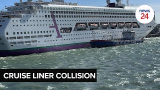 WATCH  ‘A cruise liner collided with a container ship tourists requested to disembark [upl. by Diego]