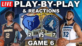 Memphis Grizzlies vs Minnesota Timberwolves Game 6  Live PlayByPlay amp Reactions [upl. by Kass]