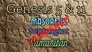 Genesis 5 amp 11  Comparing Ancient Manuscripts Masoretic LXX Septuagint and Samaritan [upl. by Ikim]